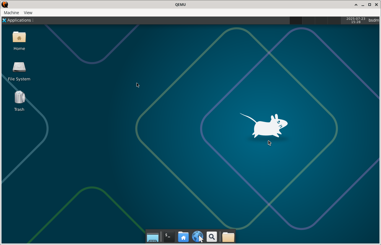 FreeBSD with XFCE in a virtual machine